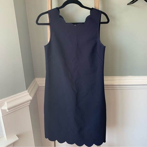 J. Crew Factory Dresses & Skirts - J Crew Factory Scalloped Hem Shift Dress Navy Blue Size 6 - 1629
